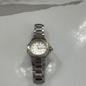 Vintage Seiko Gold and Silver Watch with White Dial